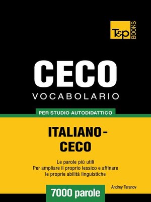 cover image of Vocabolario Italiano-Ceco per studio autodidattico